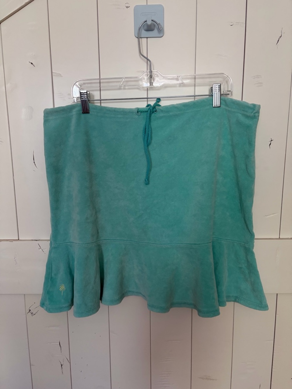 Lilly Pulitzer Teal Pull-On Flounce Mini Skirt